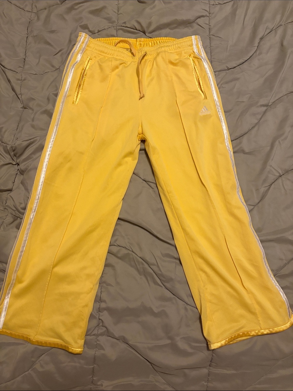 Vintage adidas Yellow Sweatpants with White Side Stripes